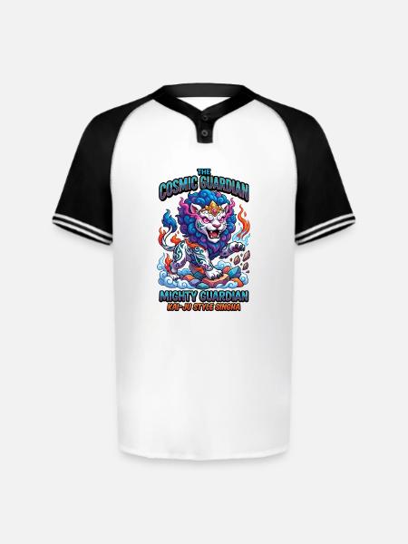Cosmic Singha Mighty Kaiju Guardian - Augusta Sportswear Men's Cutter Henley Jersey - white/black