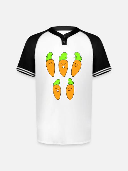 Cute carrot face - Augusta Sportswear Men's Cutter Henley Jersey - white/black