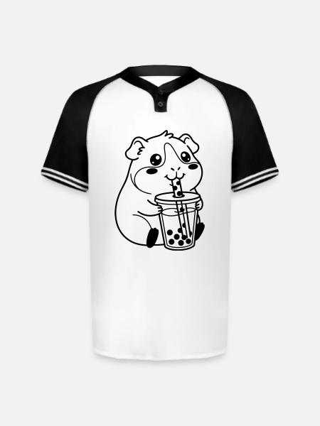 bubble tea - Augusta Sportswear Men's Cutter Henley Jersey - white/black