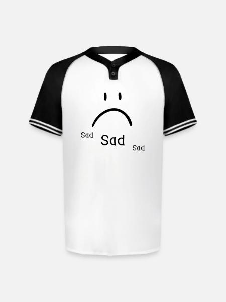 sad face - Augusta Sportswear Men's Cutter Henley Jersey - white/black