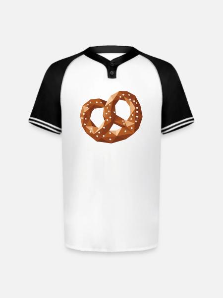 Geometric Pretzel – Pretzel Snack Design - Augusta Sportswear Men's Cutter Henley Jersey - white/black