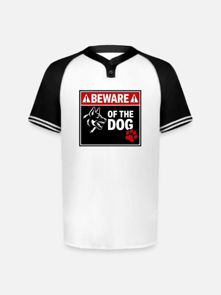 BEWARE OF THE DOG - Augusta Sportswear Men's Cutter Henley Jersey - white/black