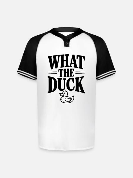What The Duck - Augusta Sportswear Men's Cutter Henley Jersey - white/black