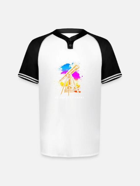 Astrophotography Galaxy Telescope - Augusta Sportswear Men's Cutter Henley Jersey - white/black