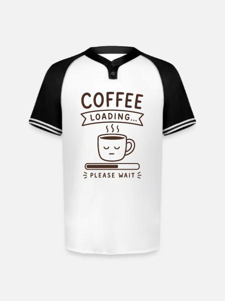 Coffee Loading... Please Wait - Augusta Sportswear Men's Cutter Henley Jersey - white/black