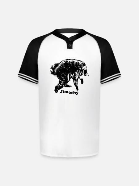 Jimothy Raccoon Meme - Augusta Sportswear Men's Cutter Henley Jersey - white/black