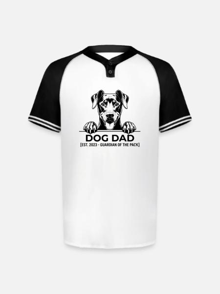 Dog Dad Guardian Tee - Augusta Sportswear Men's Cutter Henley Jersey - white/black