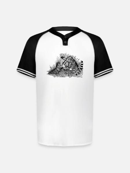 Fighting tigers - Augusta Sportswear Men's Cutter Henley Jersey - white/black