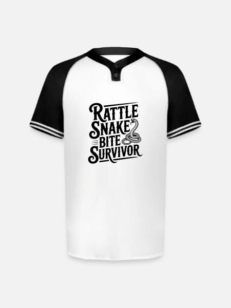 Rattle Snake Bite Survivor - Augusta Sportswear Men's Cutter Henley Jersey - white/black