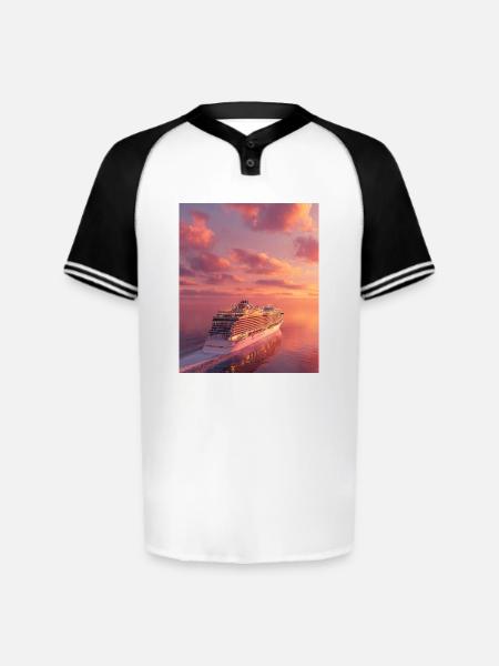 Sunset Cruise Lux Ship - Augusta Sportswear Men's Cutter Henley Jersey - white/black