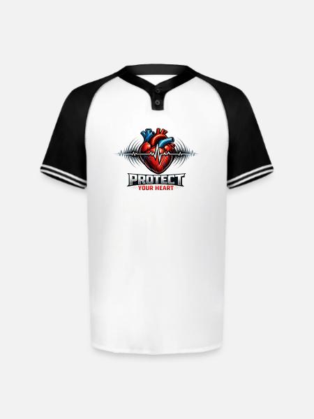 Protect Your Heart - Augusta Sportswear Men's Cutter Henley Jersey - white/black