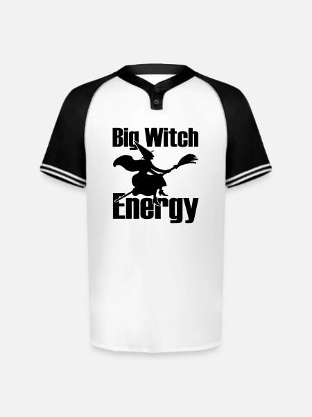Big Witch Energy - Augusta Sportswear Men's Cutter Henley Jersey - white/black