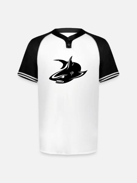 Shark - Augusta Sportswear Men's Cutter Henley Jersey - white/black