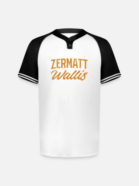 Zermatt Wallis Alpine Script - Augusta Sportswear Men's Cutter Henley Jersey - white/black