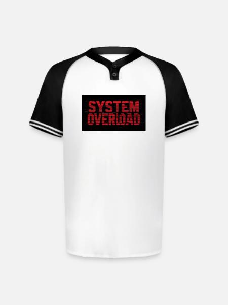 System Overload Glitch Text - Augusta Sportswear Men's Cutter Henley Jersey - white/black