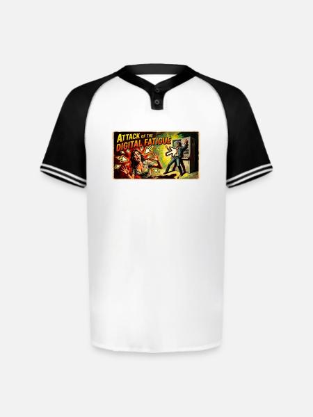 Attack of the Digital Fatigue - Augusta Sportswear Men's Cutter Henley Jersey - white/black