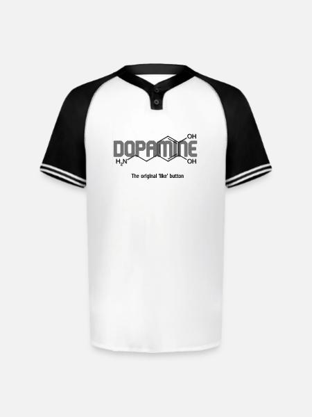 Dopamine Likewave Logo - Augusta Sportswear Men's Cutter Henley Jersey - white/black