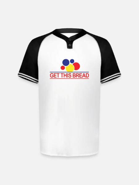 Get This Bread - Augusta Sportswear Men's Cutter Henley Jersey - white/black