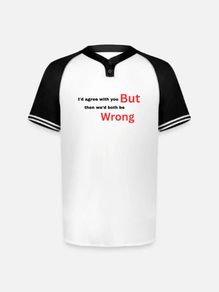 I-d_agree_with_you typography design - Augusta Sportswear Men's Cutter Henley Jersey - white/black