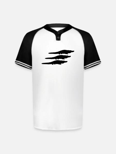 Alligator Silhouettes - Augusta Sportswear Men's Cutter Henley Jersey - white/black