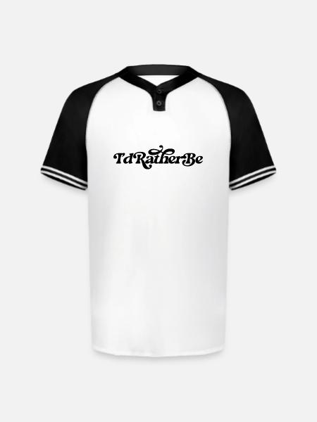 I'd rather be - Augusta Sportswear Men's Cutter Henley Jersey - white/black