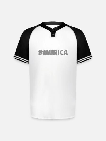 -Murica - Augusta Sportswear Men's Cutter Henley Jersey - white/black