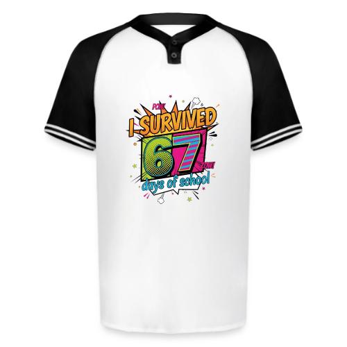 I Survived 67 Days of School T-Shirt – Funny Teach - Augusta Sportswear Men's Cutter Henley Jersey