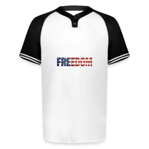 Freedom American Flag Distressed Patriotic Shirt - Augusta Sportswear Men's Cutter Henley Jersey