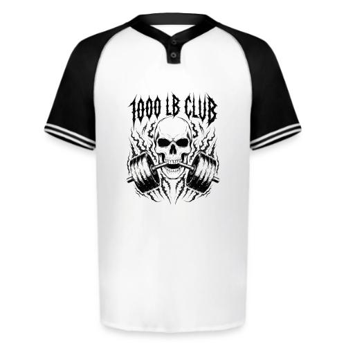 1000 LB Club Skull Barbell Powerlif - Augusta Sportswear Men's Cutter Henley Jersey