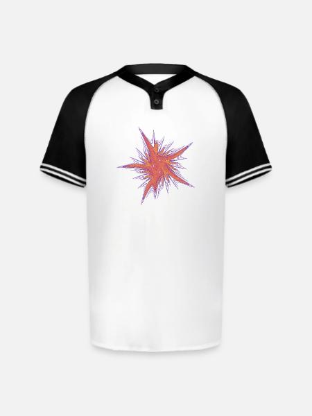 Cosmic Blossom – Fractal Art - Augusta Sportswear Men's Cutter Henley Jersey - white/black
