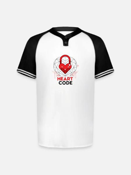 a-geometric-lock-shape-with-a-smooth-red-heart- - Augusta Sportswear Men's Cutter Henley Jersey - white/black