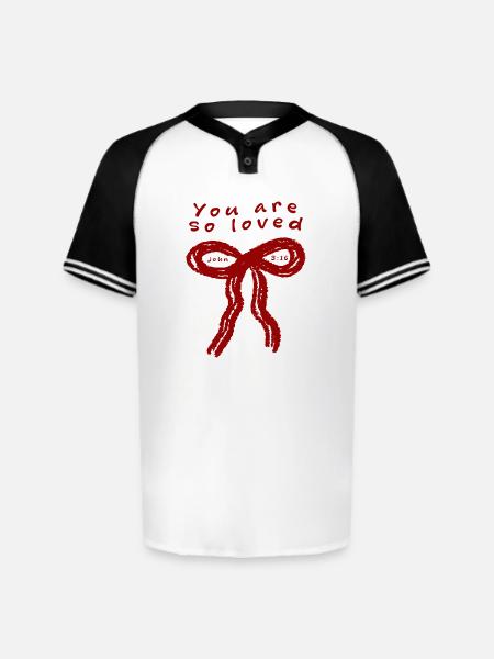 You Are So Loved - Augusta Sportswear Men's Cutter Henley Jersey - white/black