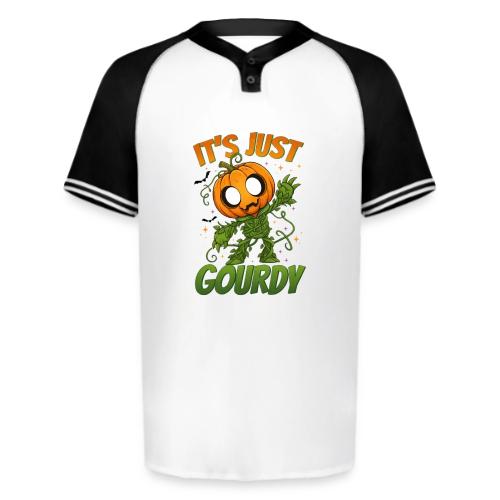 Cute Pumpkin Monster “It’s Just Gourdy” Funny - Augusta Sportswear Men's Cutter Henley Jersey