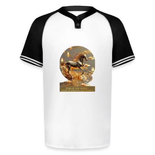 Year of the Horse Abundance T Shirt, Lunar NY Gift - Augusta Sportswear Men's Cutter Henley Jersey