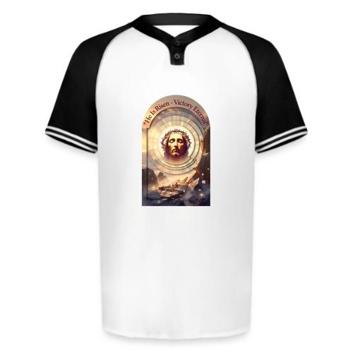Easter He Is Risen Sacred Face T Shirt, wife Gift - Augusta Sportswear Men's Cutter Henley Jersey