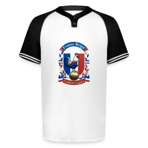 France Rooster Reign T-Shirt, Tricolore Pride Gift - Augusta Sportswear Men's Cutter Henley Jersey