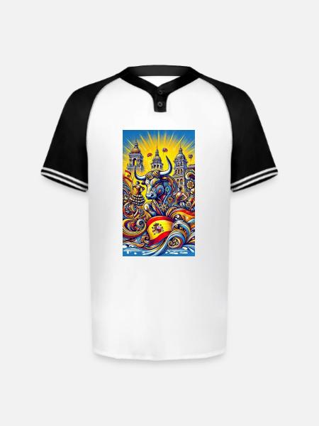 Spanien Stier Espana Design - Augusta Sportswear Men's Cutter Henley Jersey - white/black