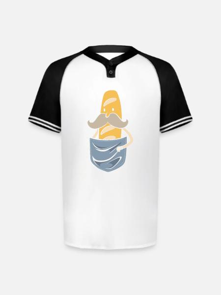 French Bread Baguette Bread Man - Augusta Sportswear Men's Cutter Henley Jersey - white/black