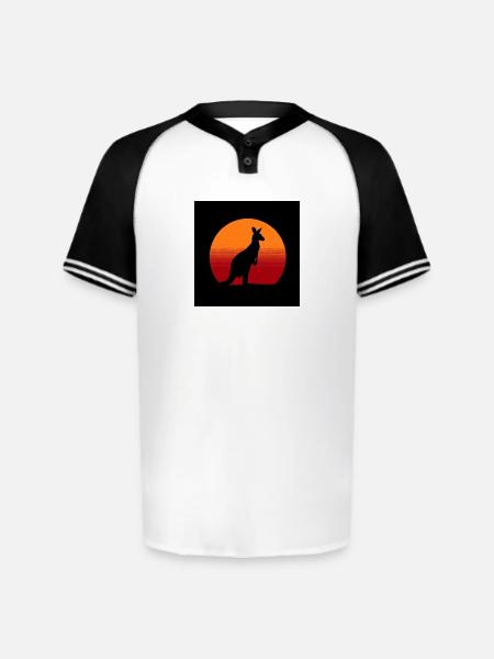 Sunrise Kangaroo Spirit - Augusta Sportswear Men's Cutter Henley Jersey - white/black