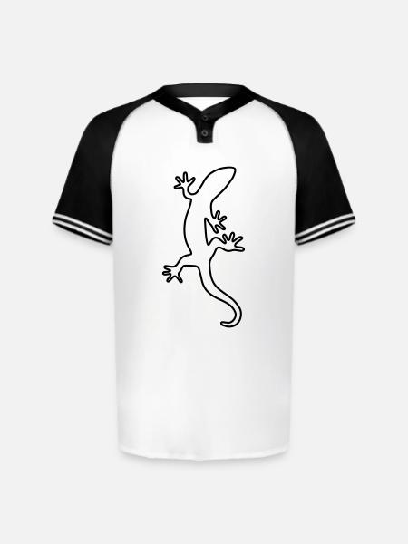 Lizard Salamander Gecko Fire salamander - Augusta Sportswear Men's Cutter Henley Jersey - white/black