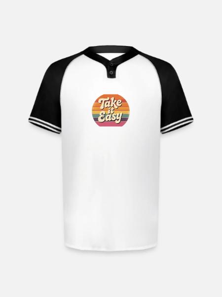 Take it easy - Augusta Sportswear Men's Cutter Henley Jersey - white/black
