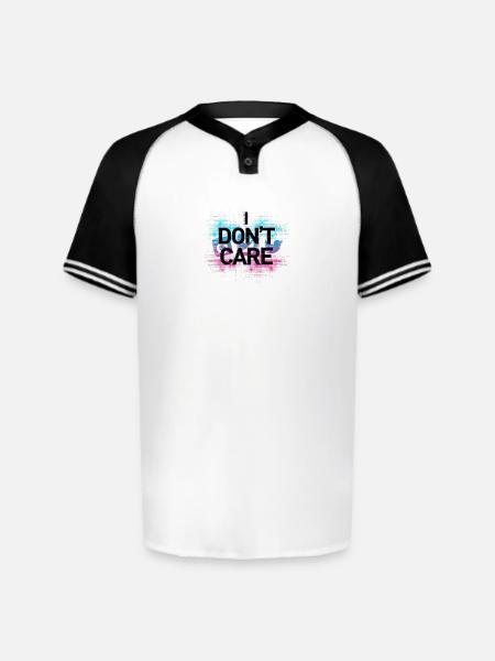 Don't Care Neon Splash - Augusta Sportswear Men's Cutter Henley Jersey - white/black