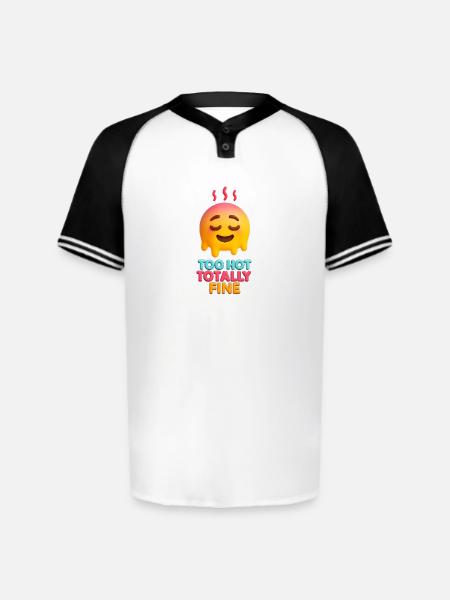 Too Hot Totally Fine Face - Augusta Sportswear Men's Cutter Henley Jersey - white/black