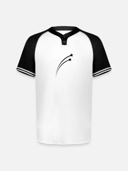 Twin Shooting Star Meteor Arc - Augusta Sportswear Men's Cutter Henley Jersey - white/black