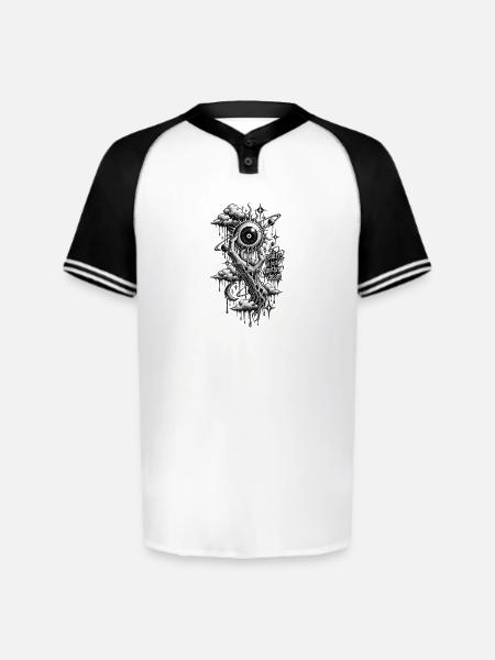 Reality Is Just Another Dream - Augusta Sportswear Men's Cutter Henley Jersey - white/black