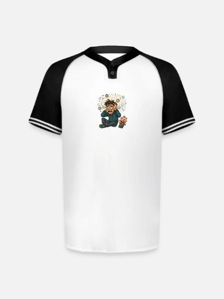 Overthink Overload - Augusta Sportswear Men's Cutter Henley Jersey - white/black