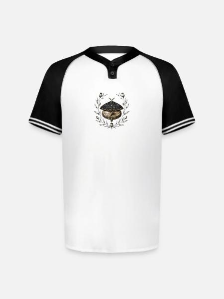 Celestial Moth Clockwork - Augusta Sportswear Men's Cutter Henley Jersey - white/black