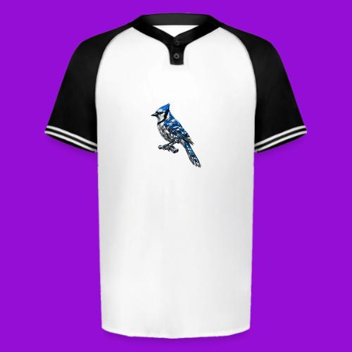 Silver Blue Jay on Perch - Augusta Sportswear Men's Cutter Henley Jersey