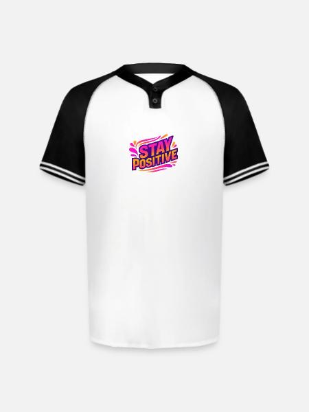 Stay Positive Neon Splash - Augusta Sportswear Men's Cutter Henley Jersey - white/black