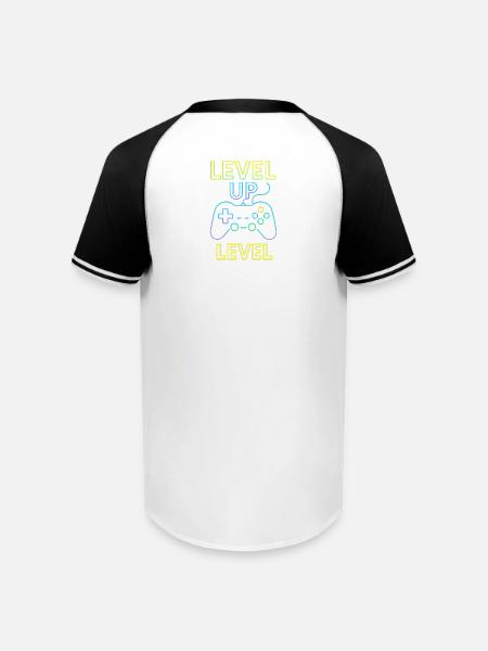 Neon Level Up Controller - Augusta Sportswear Men's Cutter Henley Jersey - white/black